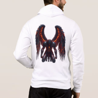 Moletom Dark Fantasy Fallen Angel Hoodie with Fiery Wings 