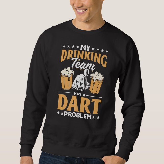 Moletom Dart Darts Player My Bebendo Team tem um Dart pro (Frente)
