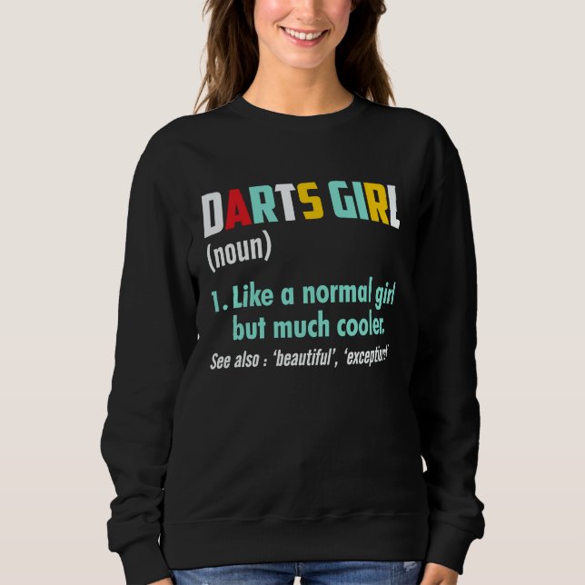 Moletom Darts Girl Noun Definition Cooler Sports Bar (Frente)