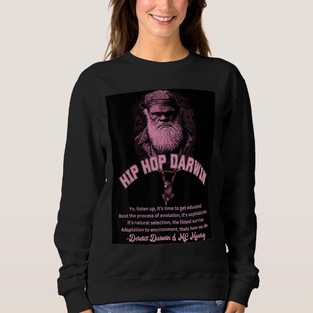 Moletom Darwin Hip Hop Rap Science Biology  Retro Graphic  (Frente)