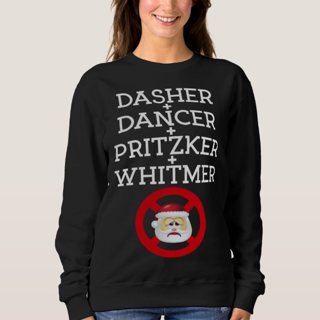 Moletom Dasher Dancer Pritzker & Whitmer Christmas  Politi (Frente)