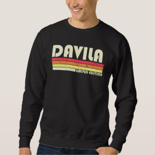 Moletom Davila Surname Retro Vintage 80s 90s Aniversário R