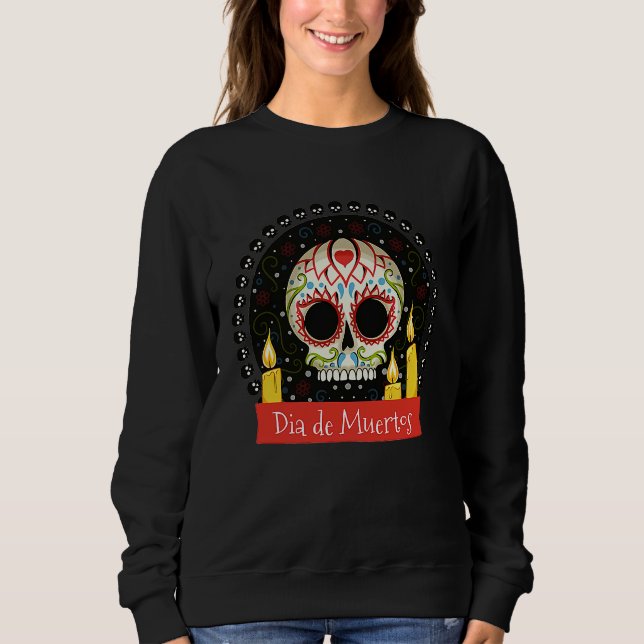 Moletom Day of the Dead Dia De Muertos Cute Sugar Skull Ca (Frente)