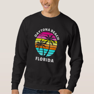 Moletom Daytona Beach Florida Sunset Palm Trees Family Vac