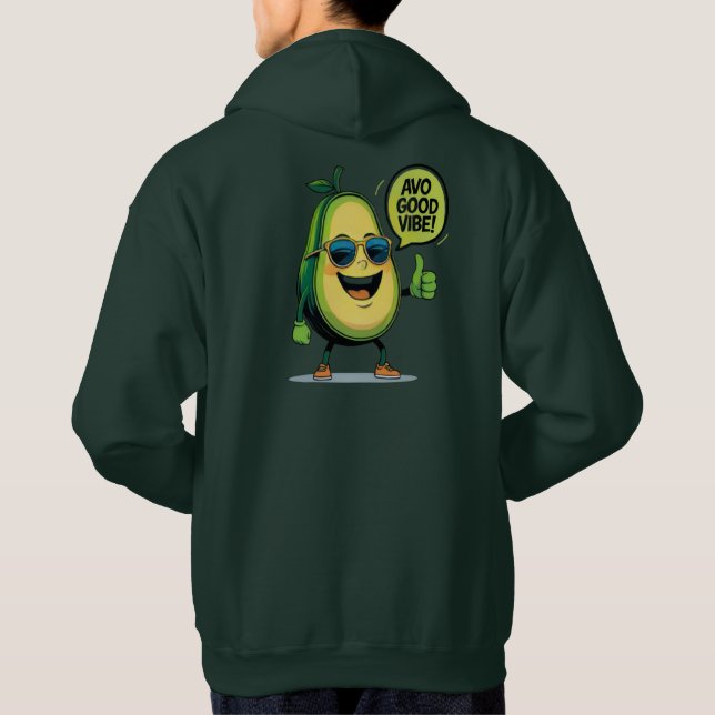 Moletom de Abacate Kawaii com Vibração Positiva Pu (Verso)