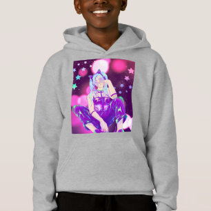 Moletom de Anime Infantil Rosa Roxo KPop