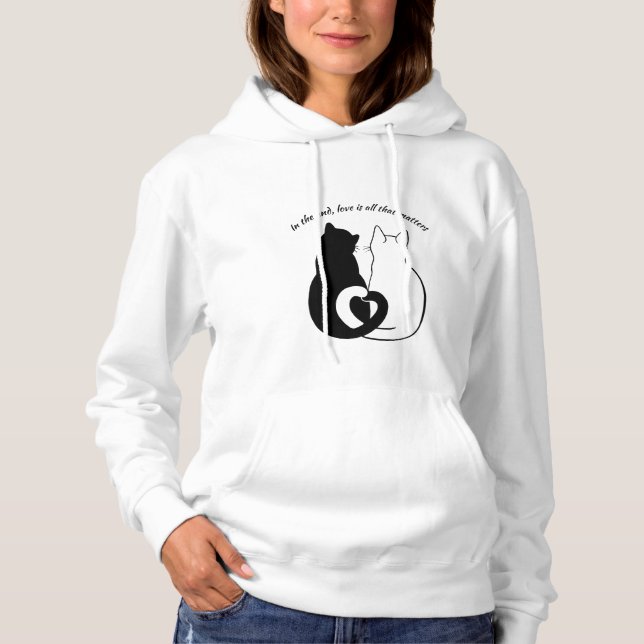 Moletom de Citação de Amor Casal Preto e Branco (Frente)