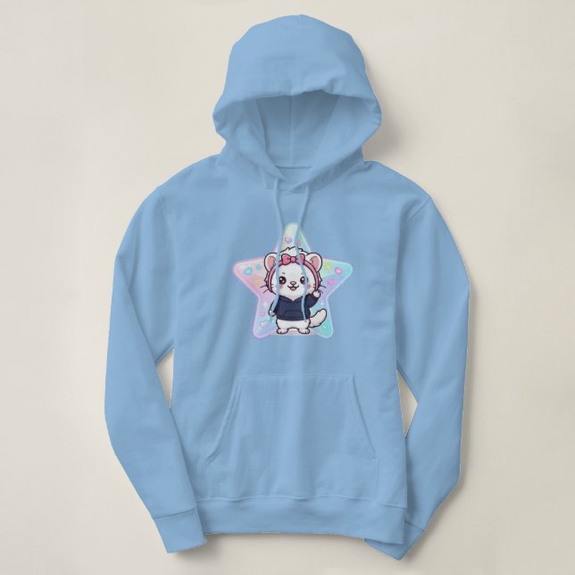 Moletom de Fandom de K-Pop com Faixa no Cabelo e F (Frente do Design)