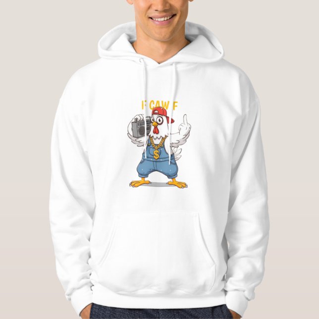 Moletom de Frango Gangsta Engraçado F CAW F Estilo (Frente)