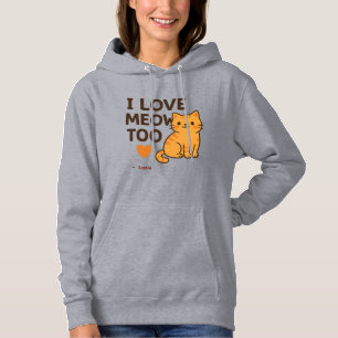 Moletom de Gato Fofo EU AMO MEOW TAMBÉM Nome Per