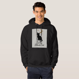 Moletom de Gato Preto Sortudo   Desenho de Lua Mís