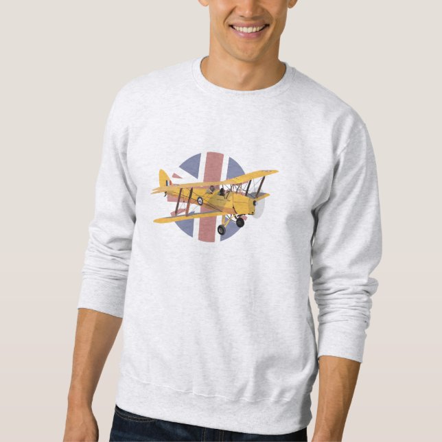 Moletom de Havilland DH.82 Tiger Moth British WW2 Airplane (Frente)