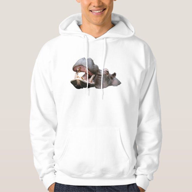Moletom de Hipopótamo Branco para Homens (Frente)