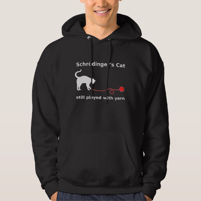Moletom De "Hoodie do gato Schrödinger" (escuro) (Frente)