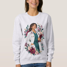 Moletom de Inverno com Retrato de Médica Mulher
