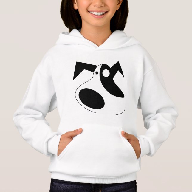 Moletom de Meninas do Cachorrinho Abstrato Fofo -  (Frente)