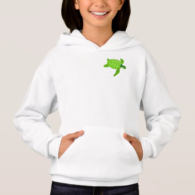 Moletom de Meninas Tartaruga Marinha Verde (Frente)