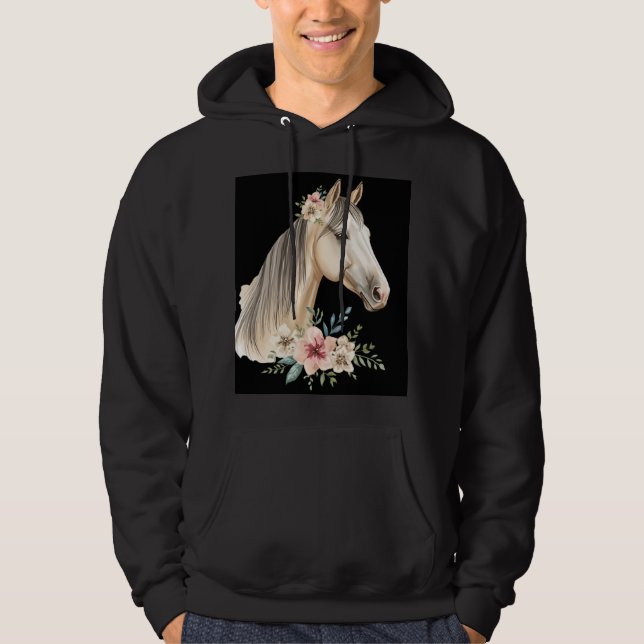 Moletom de Moda Equestre Floral Pastel (Frente)