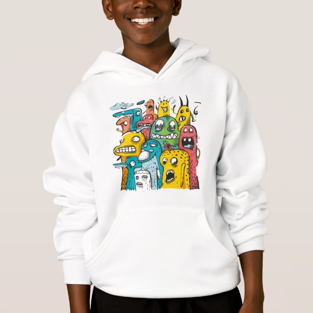 Moletom de Monstros Doodle Divertidos (Frente)