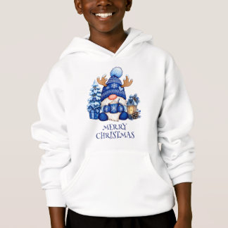 Moletom de Natal Azul Aconchegante Gnome Cacau Que