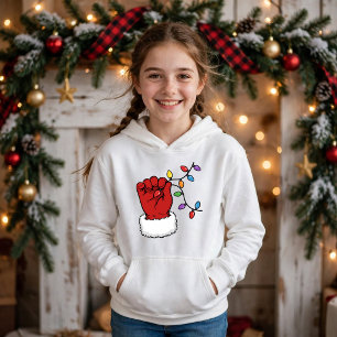 Moletom de Natal de Meninas com Luvas do Papai Noe