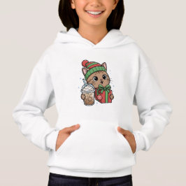 Moletom de Natal Kawaii para Crianças com Gato e C