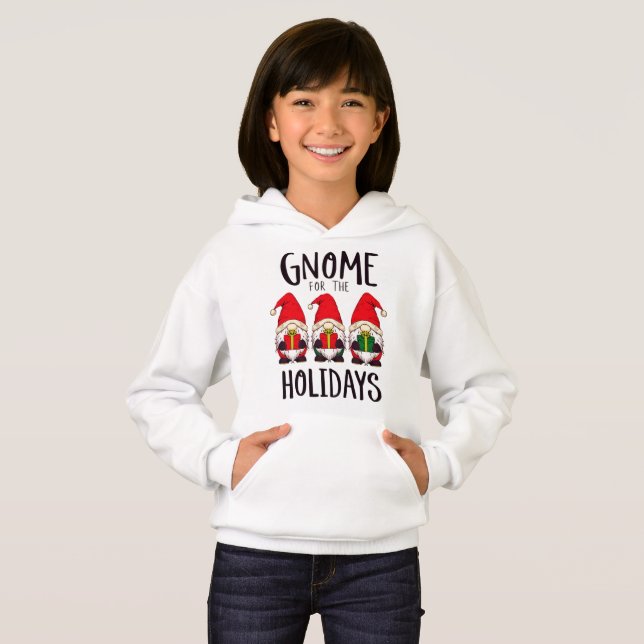 Moletom de Natal para Crianças Gnome para as Festa (Frente Completa)