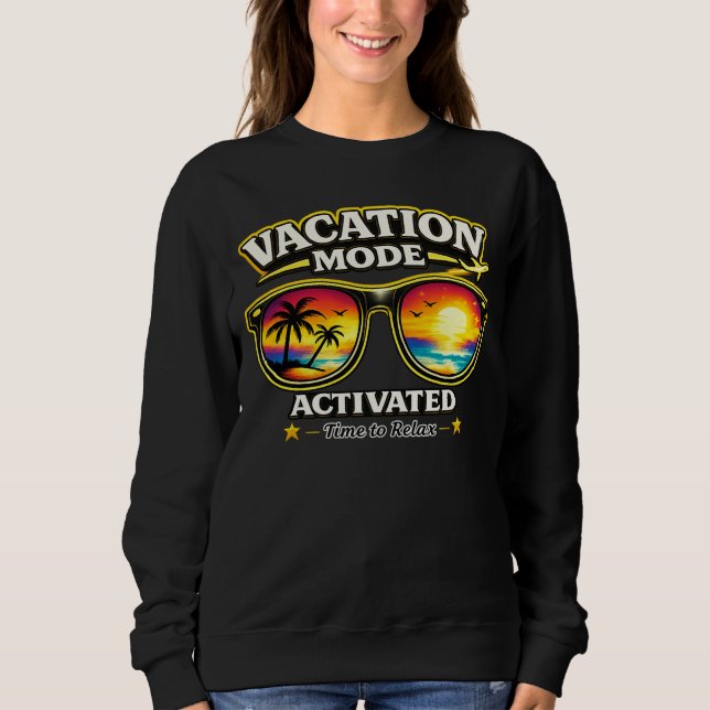 Moletom de Roupa de Viagem Modo Férias Ativado (Frente)