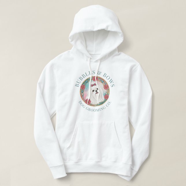 Moletom de Salão de Embelezamento de Cães Malteses (Frente do Design)