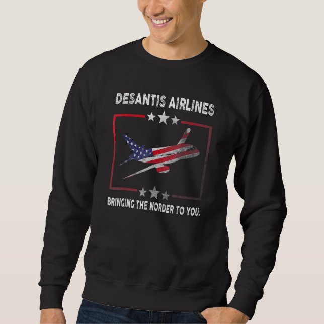 Moletom De Santis Airlines Engraçado Meme Político Ron DeS (Frente)