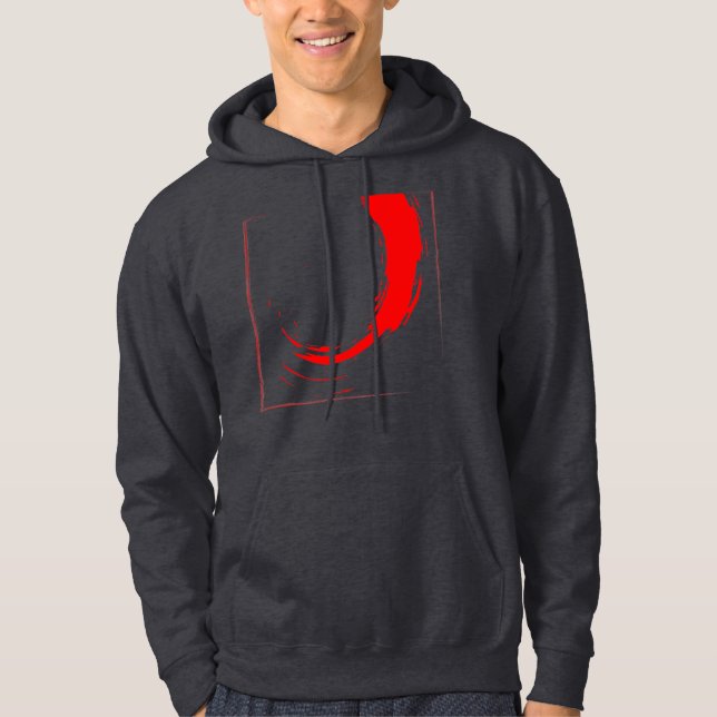 Moletom de Streetwear com Redemoinho Grunge Vermel (Frente)