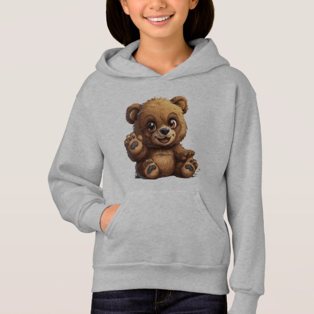 Moletom de Urso Teddy Kawaii para Crianças   (Frente)