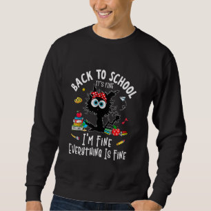 Moletom De volta à escola Black Cat. Está tudo bem, estou