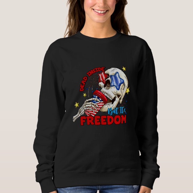 Moletom Dead Inside but it s freedom American Skull Indepe (Frente)