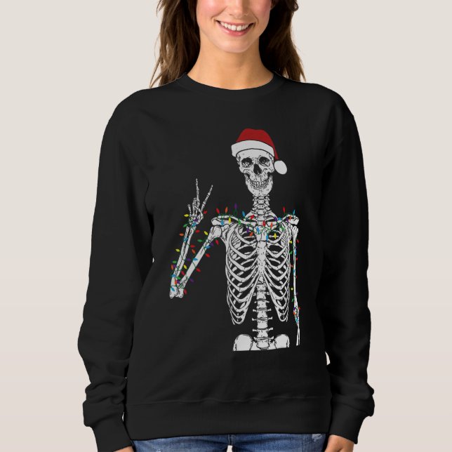 Moletom Dead-Inside But Jolly AF Skeleton Christmas Funny  (Frente)