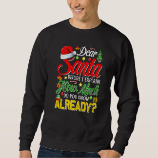 Moletom Dear Santa Before I Explain How Much Do You Know A