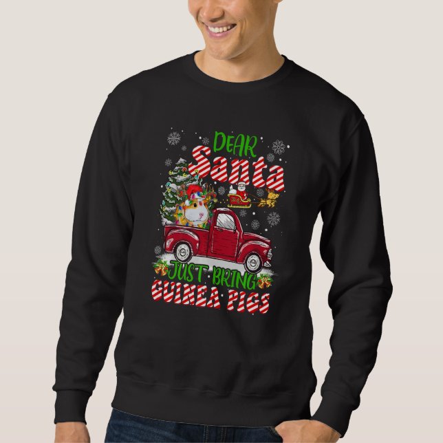 Moletom Dear Santa Just Bring Guinea Pigs Santa Reindeer F (Frente)