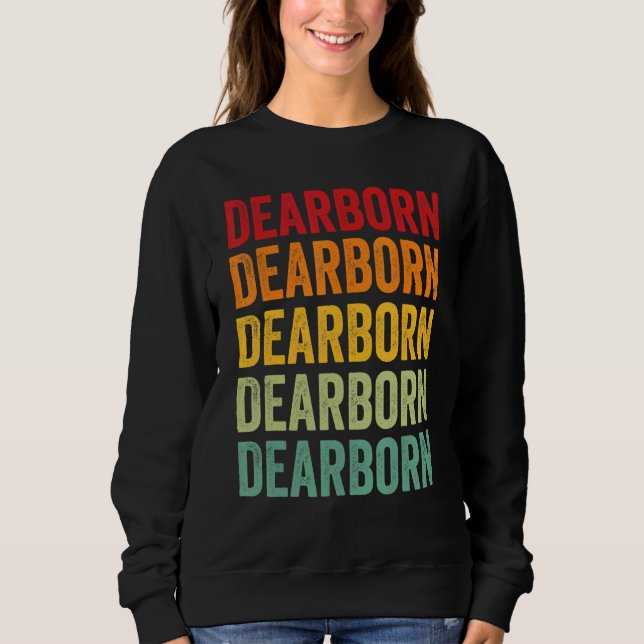 Moletom Dearborn County Indiana Design de texto arco-íris (Frente)