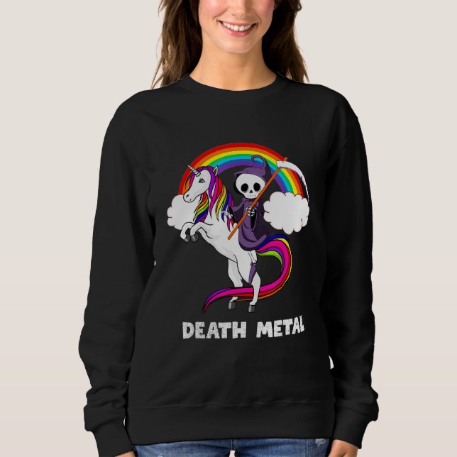 Moletom Death Metal Rock Love Rainbow Grim Reaper A Andar  (Frente)