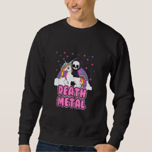 Moletom Death Metal Unicorn Grim Reaper Rainbow Heavy Met