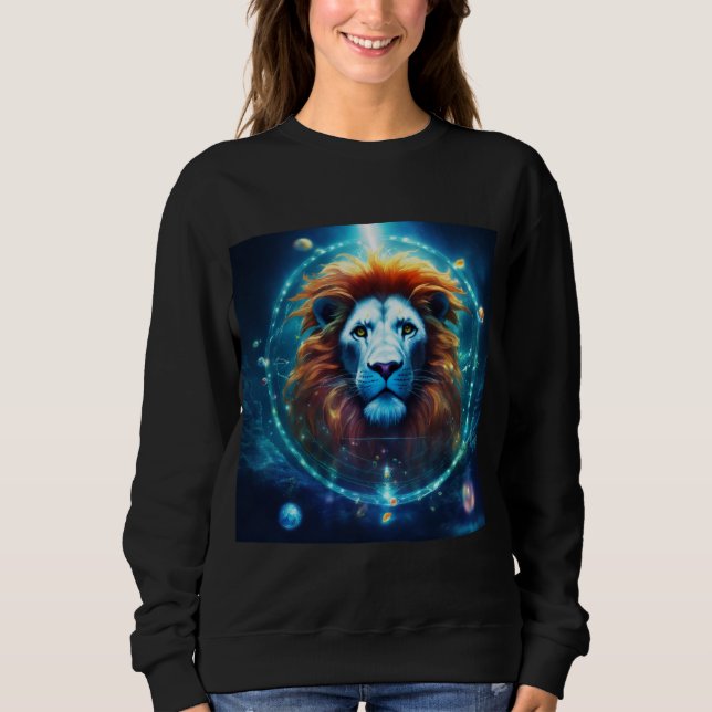 Moletom debaixo d'água, arte facial de leão (Frente)