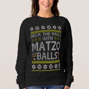 Moletom Deck Halls Com Matzo Balls Chanukkah Ugly Han