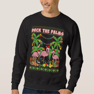 Moletom Deck The Palms Feliz Flamingo Christmas Ugly Sweat