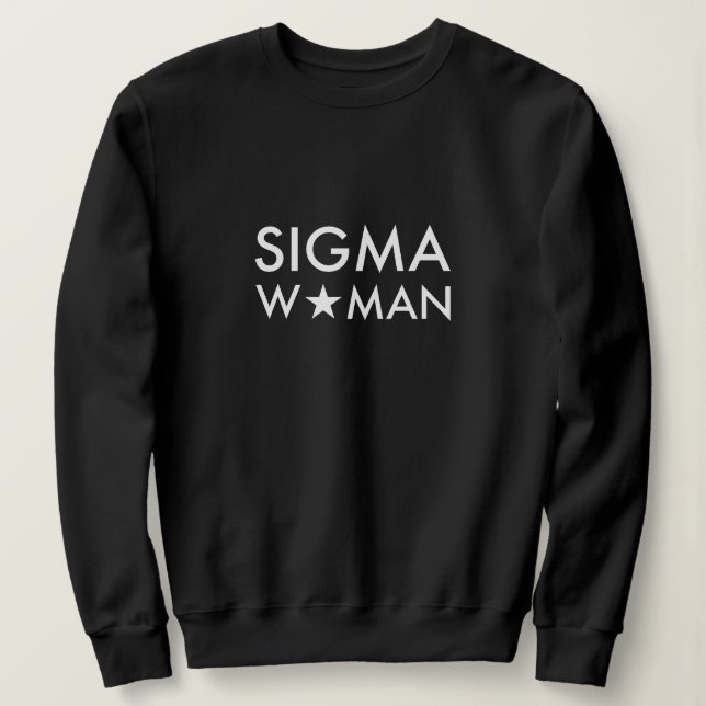 Moletom Declaração de Mentalidade Sigma Mulher Preta (Frente do Design)