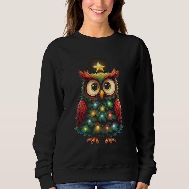 Moletom decoração de coruja de Natal (Frente)