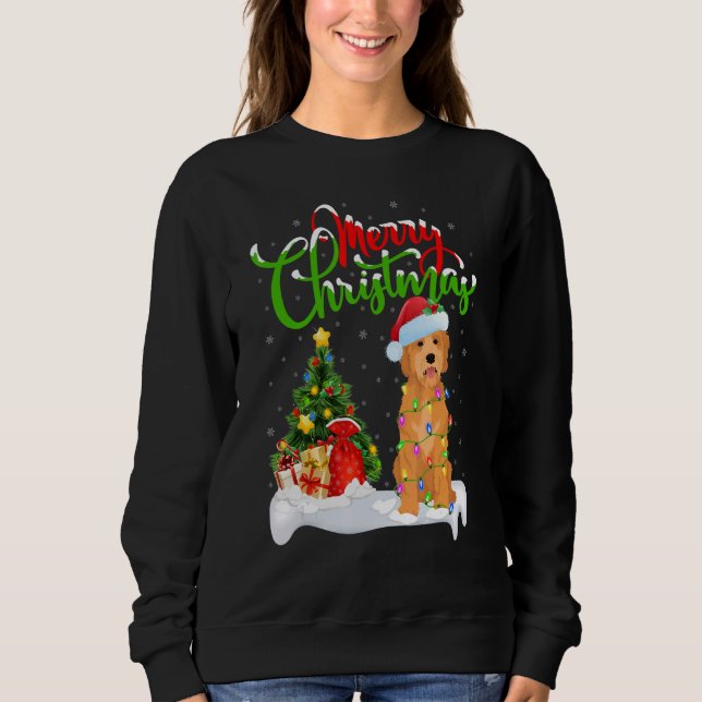 Moletom Decorações de Natal Cachorro Goldendoodle do Papai (Frente)