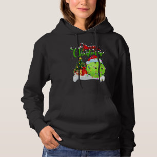 Moletom Decorações de Natal de Pickleball Papai Noel Pickl