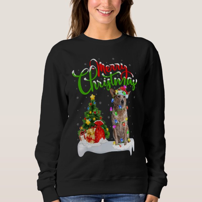 Moletom Decorações de Natal Papai Noel Cão de Gado Austral (Frente)