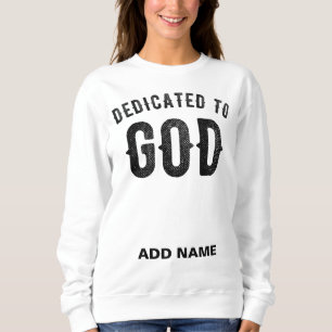 MOLETOM DEDICADO A DEUS TEXTO NEGRO PERSONALIZÁVEL LEGAL