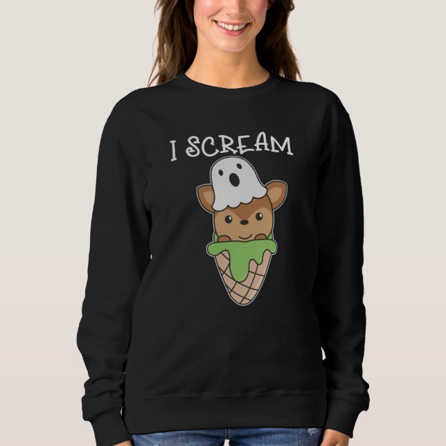 Moletom Deer Halloween Ghost I Sorvete Pun (Frente)